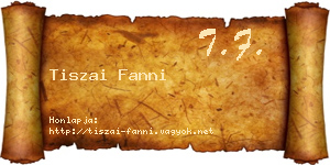 Tiszai Fanni névjegykártya