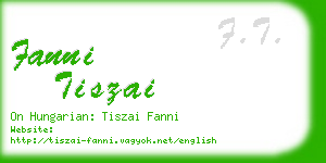 fanni tiszai business card